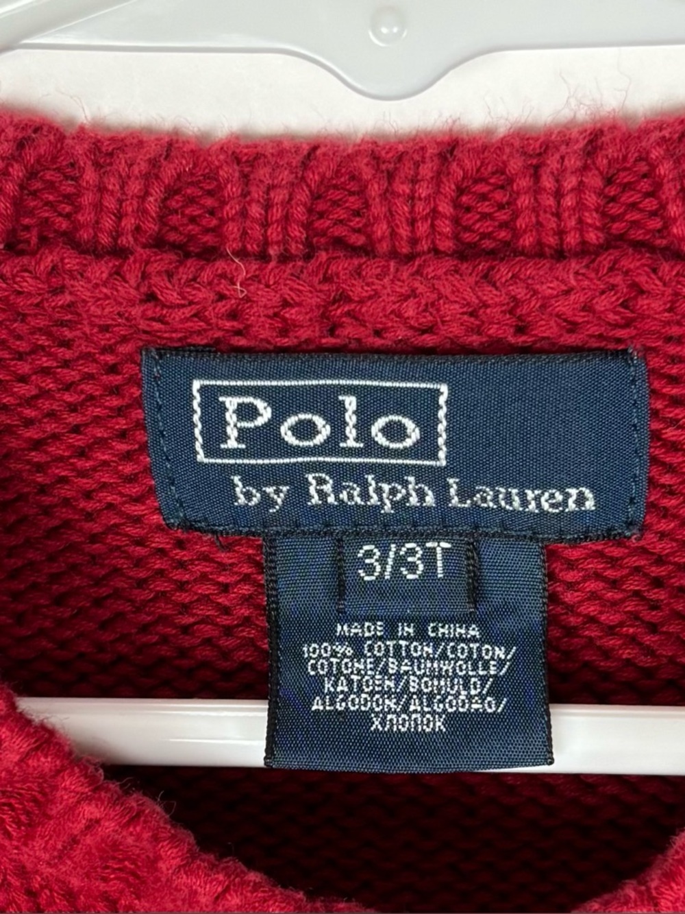Polo Ralph Lauren Sweater Toddler Boys  Size 3/3T Red Crew Neck - Picture 4 of 5
